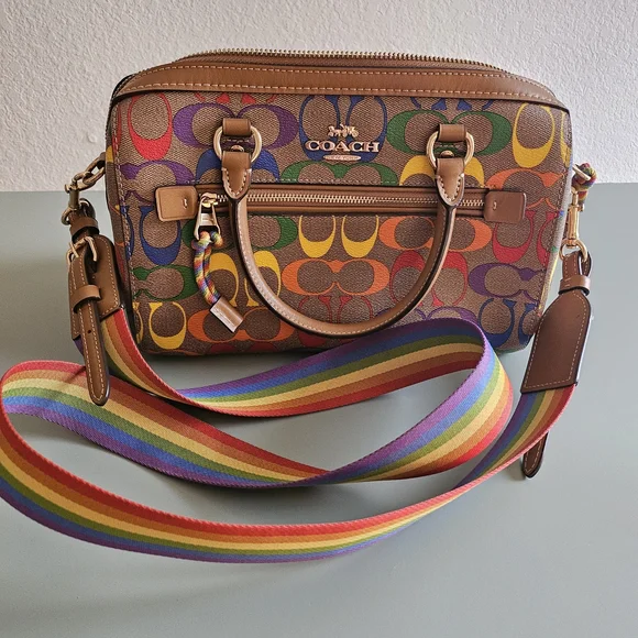 Coach Rainbow Signature Satchel - Picture 1 of 6